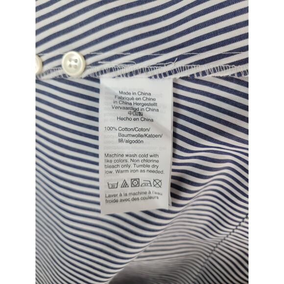 J. Crew NWT Women's Long Sleeve Shirt Dress Blue/White Stripe Poplin Size 10 - Picture 9 of 10